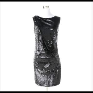 Plein Sud Sequin Black Draped dress